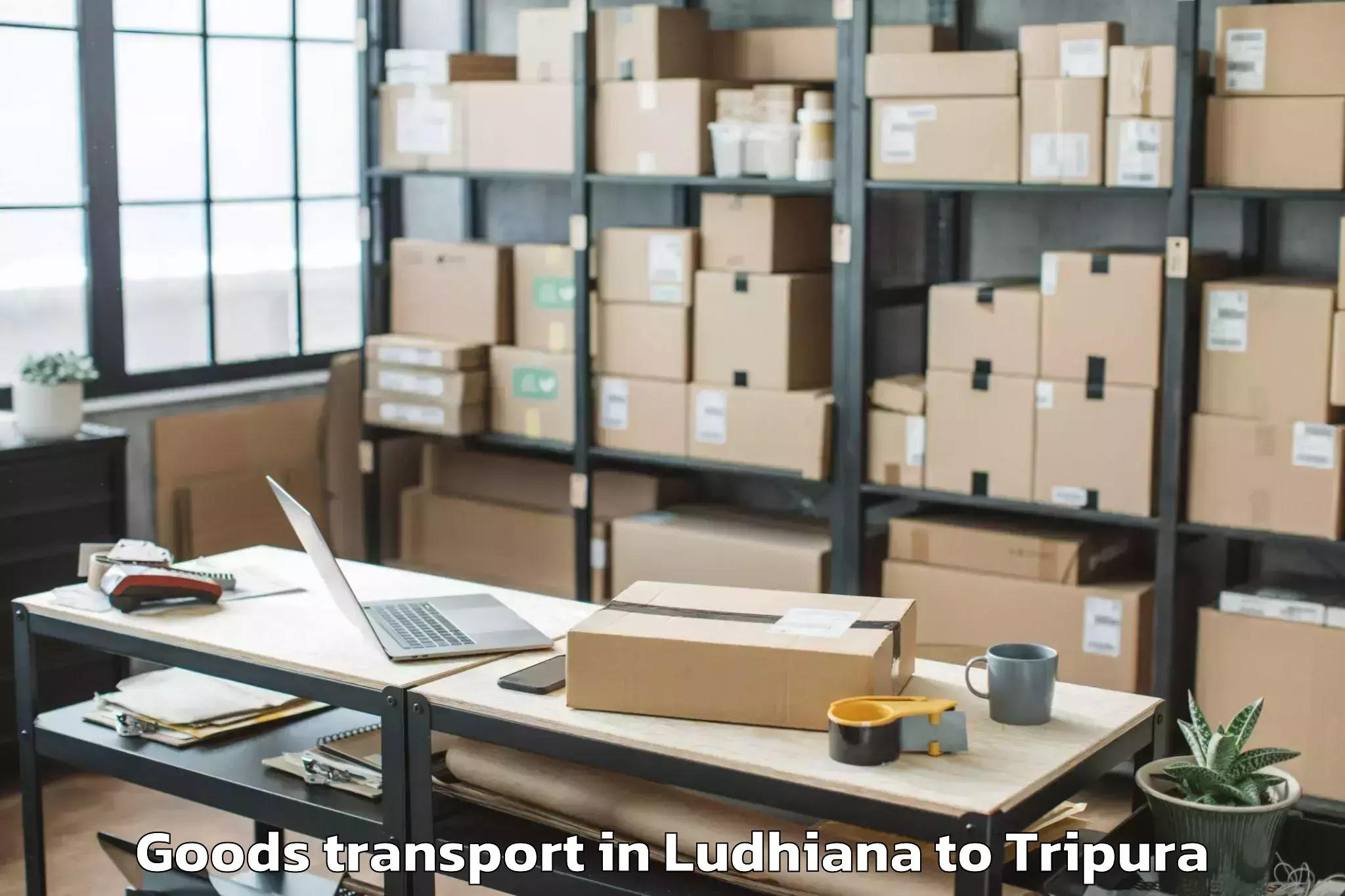 Easy Ludhiana to Ambassa Goods Transport Booking